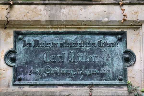 Carl-Ritter-Denkmal - Tafel